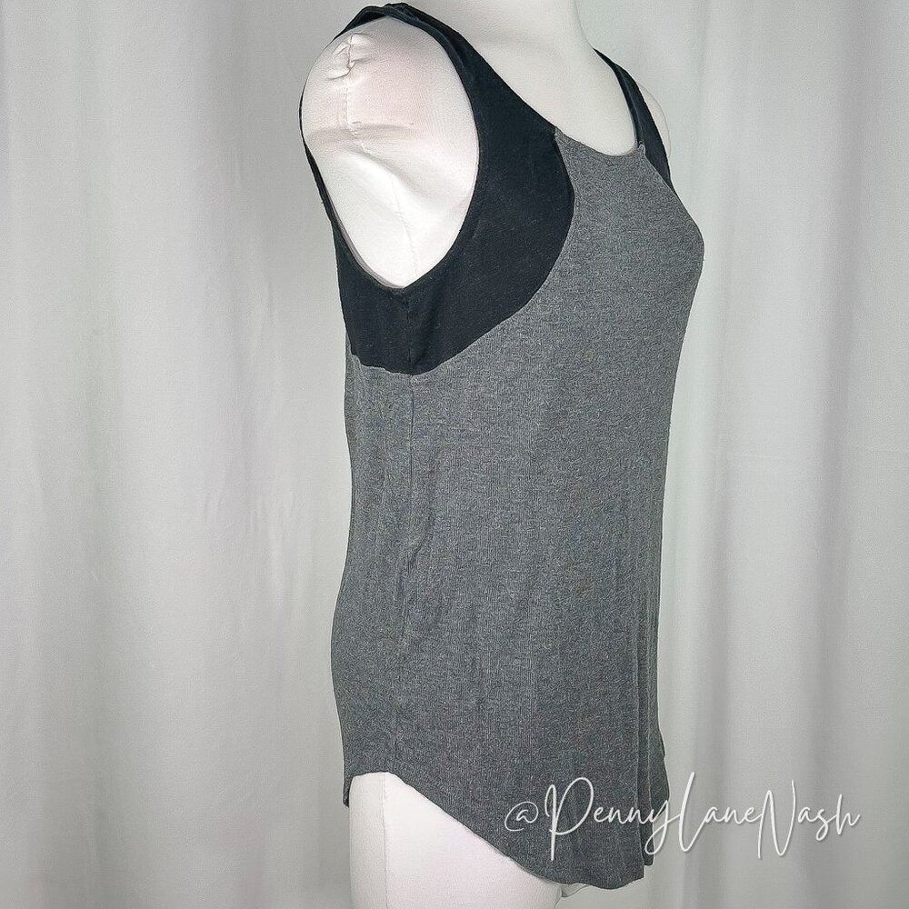 Rock & Republic Colorblock Tank Top Medium M Gray/Black - Picture 2 of 7